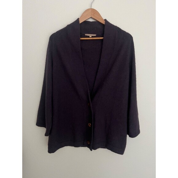 Sandro Paris Alpaca Wool Blend Purple Duster Cardigan Sweater 1 Small Quiet Luxe - Picture 1 of 8